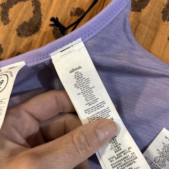 Allbirds XXL Sports Bra Natural Flow Bralette Merino Wool Blend 42-46 Purple - Picture 6 of 7